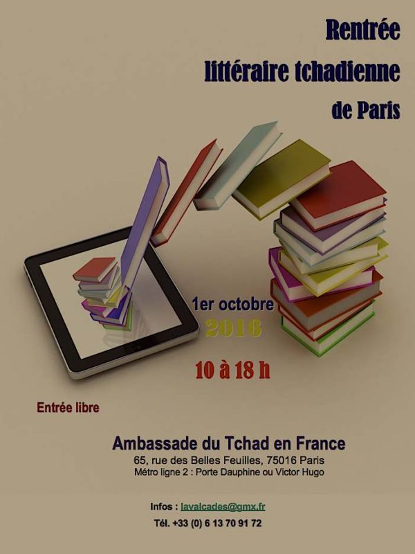 Bientôt la rentrée littéraire tchadienne à l’Ambassade du Tchad à paris