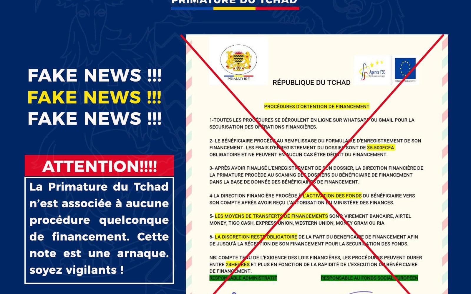 Tchad : la communication de la Primature alerte sur la circulation d'un faux document associant le Premier ministre 1